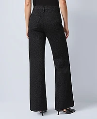 Ann Taylor The Petite Wide-Leg Jean Animal Print Black Women's