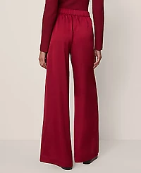 Ann Taylor The Petite Easy Palazzo Pant Satin Cherry Pie Women's
