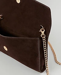 Ann Taylor Suede Crossbody Bag Pure Chocolate Women's