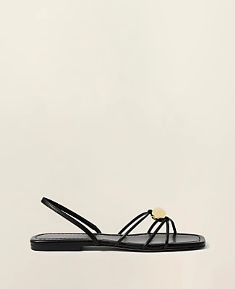 Ann Taylor Leather Hardware Embellished Sandal Women's