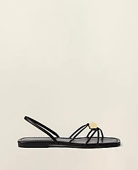 Ann Taylor Leather Hardware Embellished Sandal Women's
