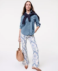 Ann Taylor Weekend Denim Pocket Shirt Twilight Wash Women's