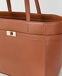 Ann Taylor Belted Tote Midnight Mahogany Women's