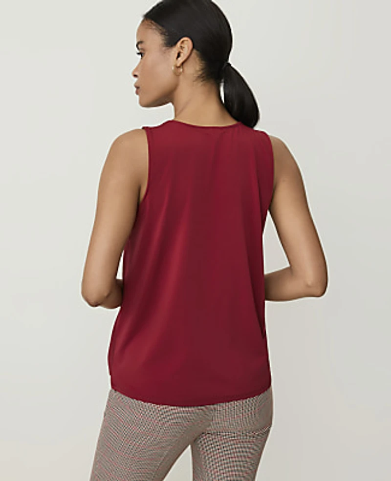 Ann Taylor Mixed Media Tank Top Vivid Scarlet Women's