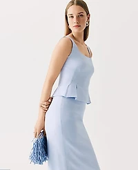 Ann Taylor Linen Blend Peplum Tank Top Women's