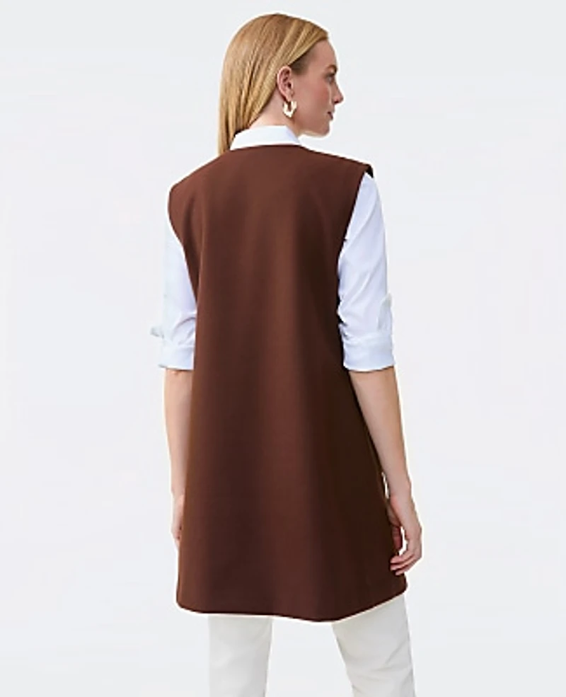 Ann Taylor Buttoned Trench Vest Women's