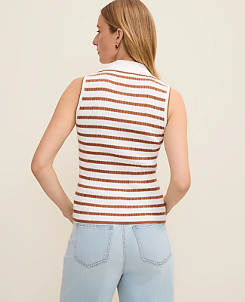 Ann Taylor Weekend Striped Sweater Vest Multi Women's