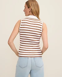 Ann Taylor Weekend Striped Sweater Vest Multi Women's