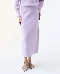 Ann Taylor Petite Ribbed Sweater Skirt Sunrise Lavender Women's