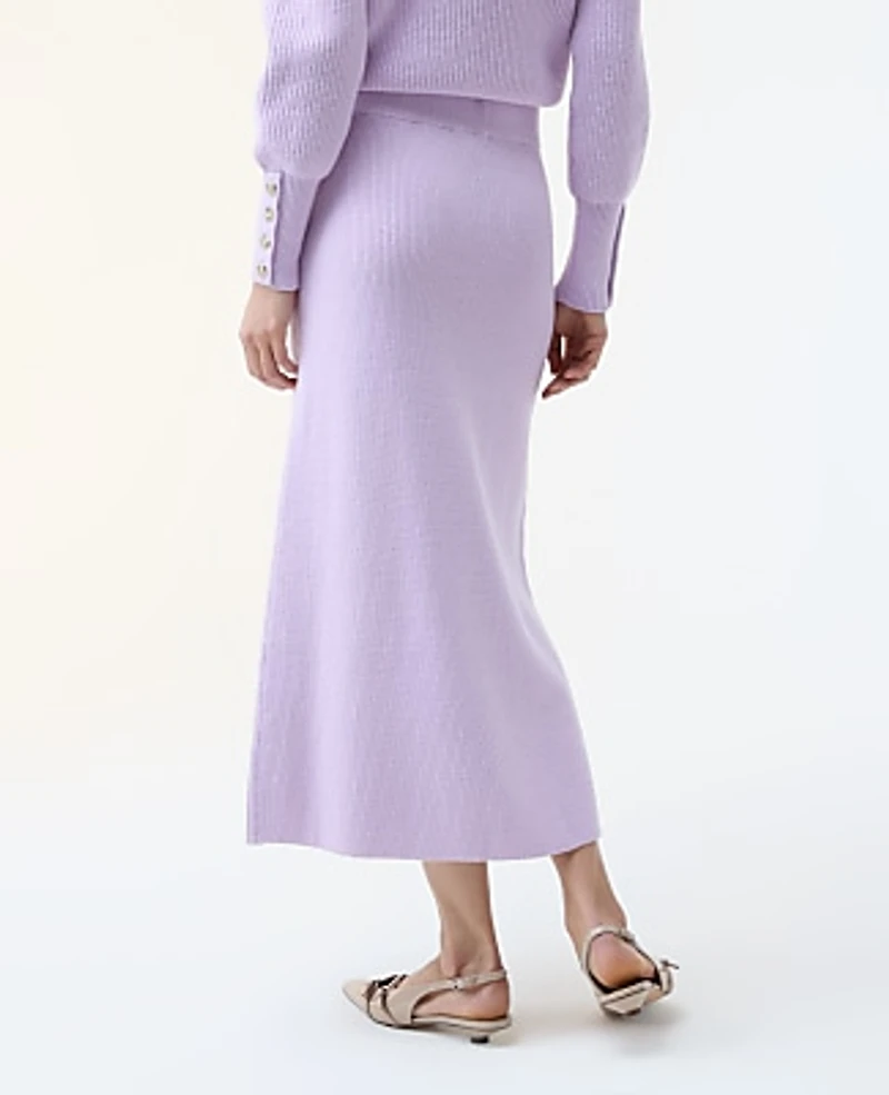 Ann Taylor Petite Ribbed Sweater Skirt Sunrise Lavender Women's
