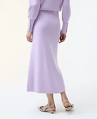Ann Taylor Petite Ribbed Sweater Skirt Sunrise Lavender Women's