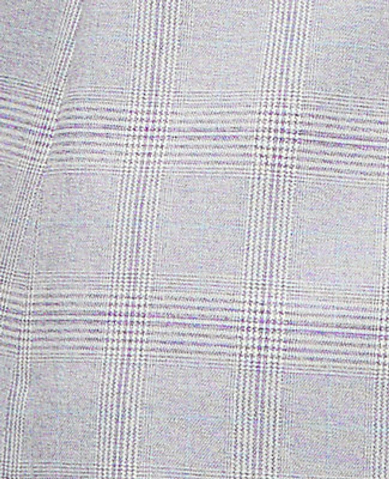 Ann Taylor The Long Crew Neck Vest Plaid Blue/White Combo Women's