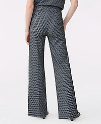 Ann Taylor The Petite Side Zip Wide-Leg Pant Ponte Black Women's