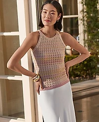 Ann Taylor Halter Sweater Shell Top Ombré Pirouette Women's