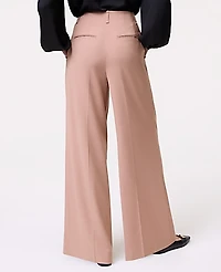 Ann Taylor The Petite Pleated Wide-Leg Pant Size 0 Weathered Oak Women's
