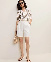 Ann Taylor Striped Polo Sweater White Women's
