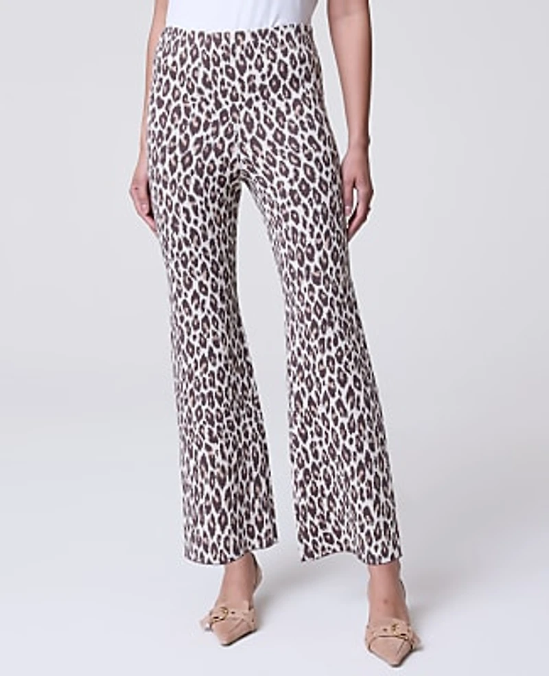 Ann Taylor Petite Animal Print Sweater Pant Chocolate Brown Women's