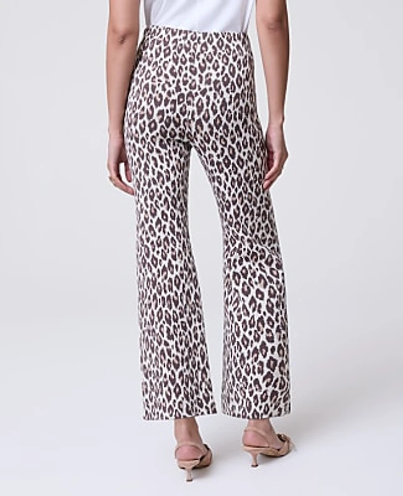 Ann Taylor Petite Animal Print Sweater Pant Chocolate Brown Women's