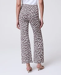 Ann Taylor Petite Animal Print Sweater Pant Chocolate Brown Women's