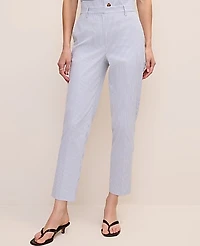 Ann Taylor The Ankle Pant Seersucker Ocean Oasis Stripe Women's