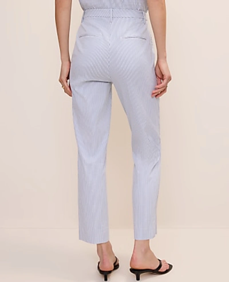 Ann Taylor The Ankle Pant Seersucker Ocean Oasis Stripe Women's