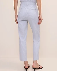 Ann Taylor The Ankle Pant Seersucker Ocean Oasis Stripe Women's