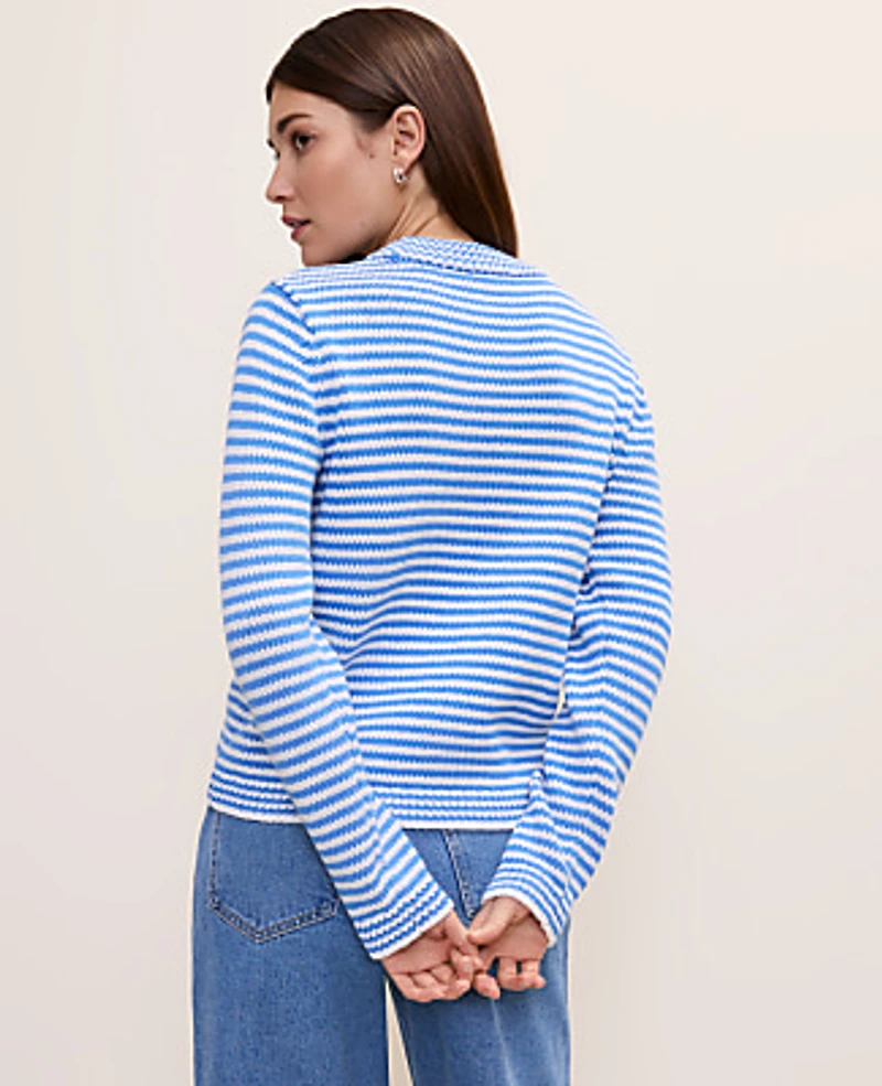 Ann Taylor Weekend Striped Crew Neck Sweater Combo Women's