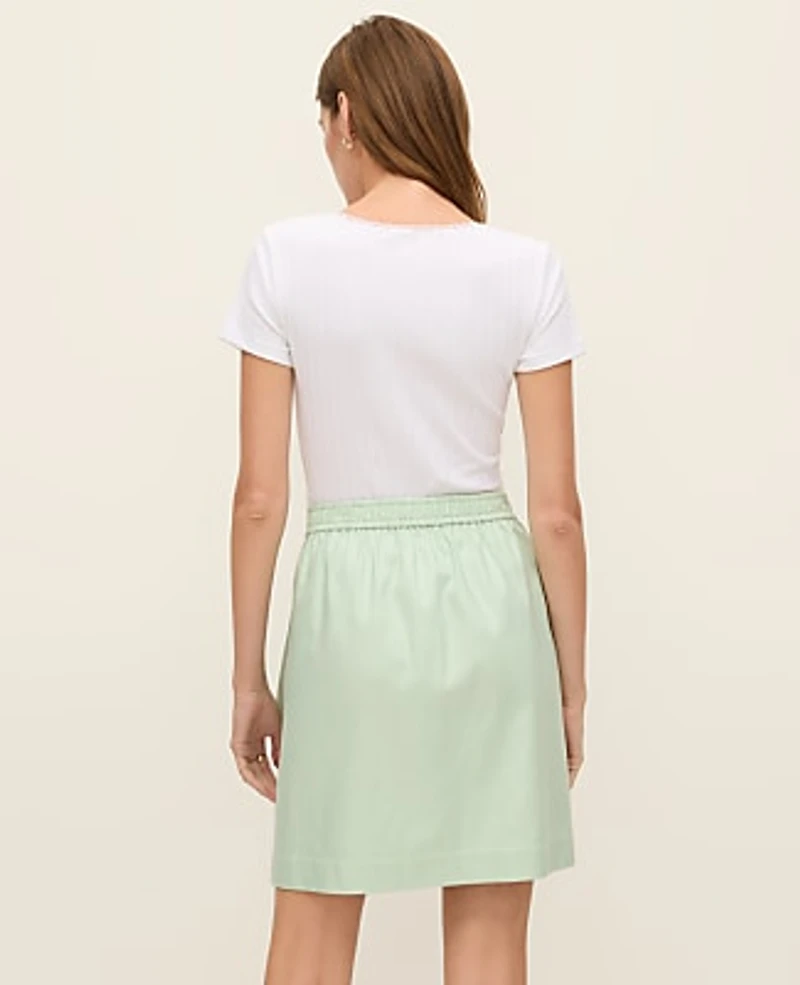 Ann Taylor Weekend Belted Wrap Effect Skirt Size 14 Aqua Foam Women's