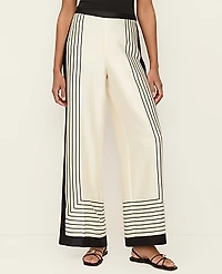 Ann Taylor The Pleated Satin Wide-Leg Pant Size 6 Winter White Women's