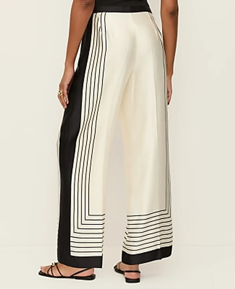 Ann Taylor The Pleated Satin Wide-Leg Pant Size 6 Winter White Women's