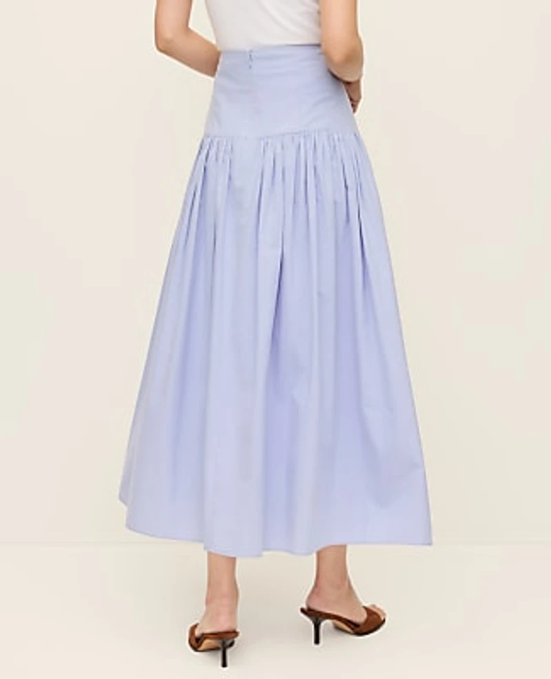 Ann Taylor Gathered Maxi Skirt Blue Hydrangea Women's