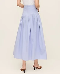Ann Taylor Gathered Maxi Skirt Blue Hydrangea Women's