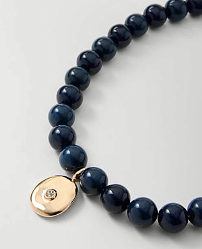 Ann Taylor Stone Pendant Necklace Night Sky Women's