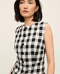 Ann Taylor Petite Gingham Column Midi Dress Size 12 Black - Ww Women's