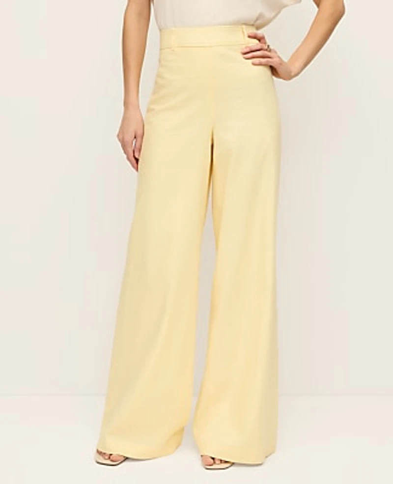 Ann Taylor The Statement Palazzo Pant Linen Blend Sun Soaked Women's
