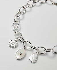 Ann Taylor Charm Necklace Silvertone Women's