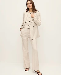 Ann Taylor The Petite Crop Crew Neck Vest Pinstripe Cream Multi Women's