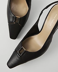 Ann Taylor Leather Cutout Slingback Pump Women's