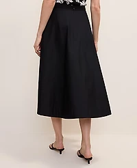 Ann Taylor Petite Full Midi Skirt Black Women's