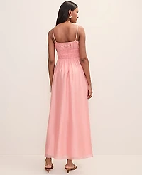 Ann Taylor Weekend Gathered Maxi Dress Light Coral Spice Women's