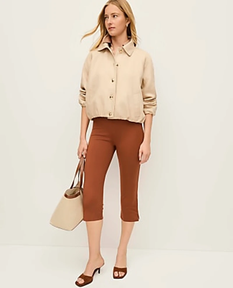 Ann Taylor Petite Bubble Collared Jacket Size XS Pale Sandalwood Women's