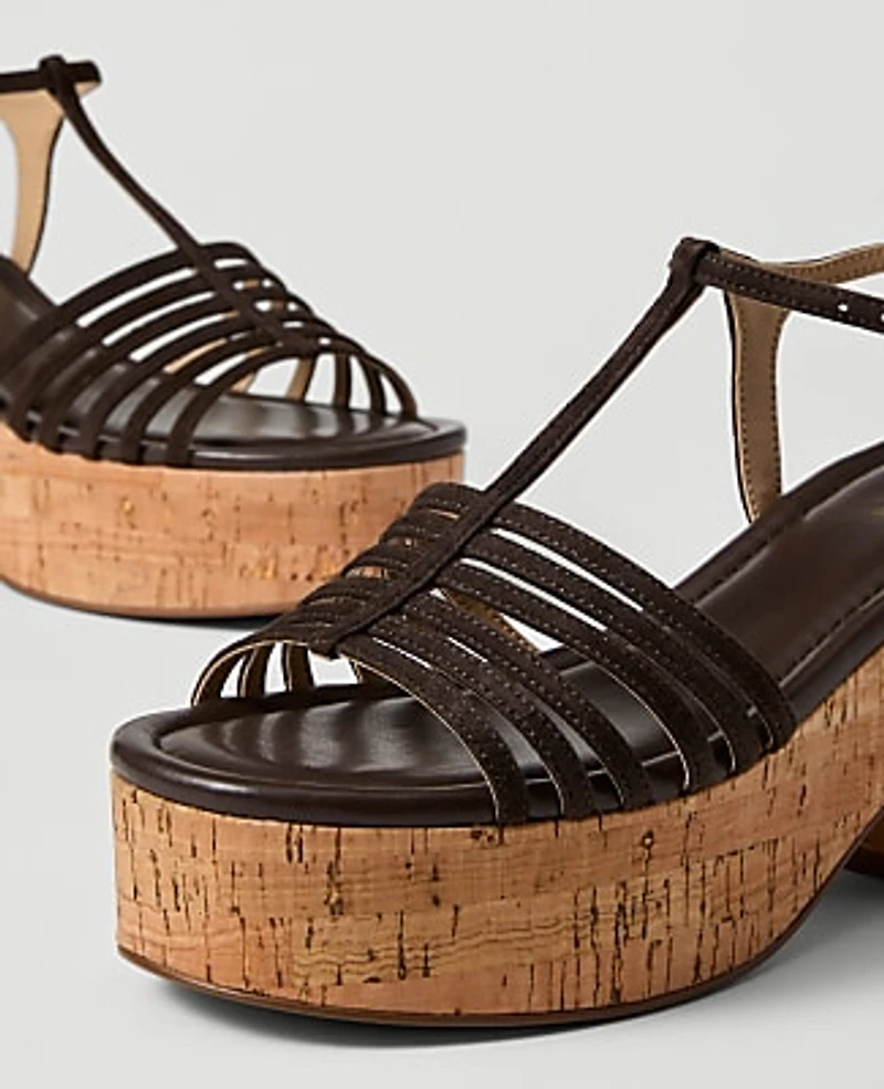 Ann Taylor Suede Platform Sandal Women's