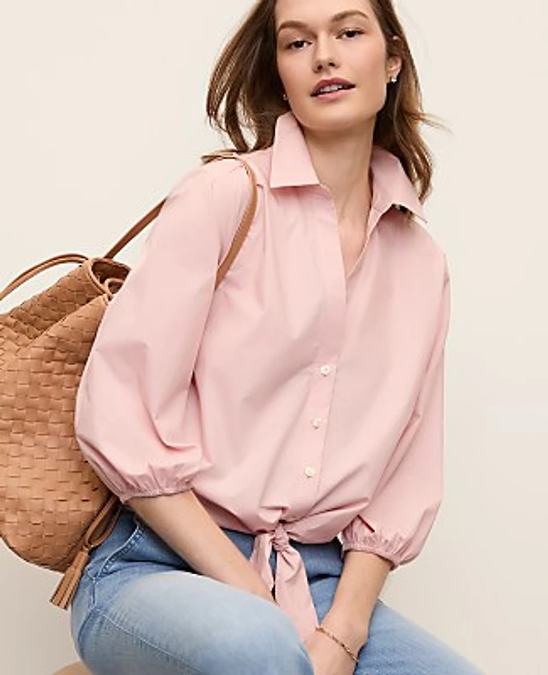 Ann Taylor Tie Waist Blouse Women's