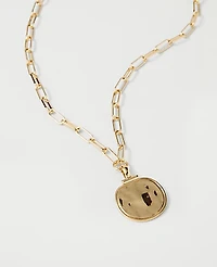 Ann Taylor Pendant Chain Link Necklace Goldtone Women's
