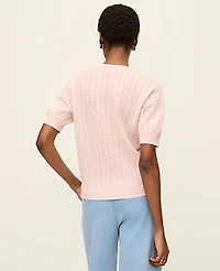 Ann Taylor Cashmere Cable Stitch Wedge T-Shirt Women's