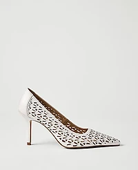 Ann Taylor Pointy Toe Perforated Pump Winter White Women's