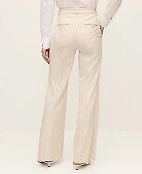 Ann Taylor The Petite Flare Trouser in Pinstripe Size 10 Cream Multi Pinstripe Women's