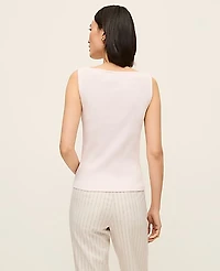 Ann Taylor Ribbed Sleeveless Button Top Women's