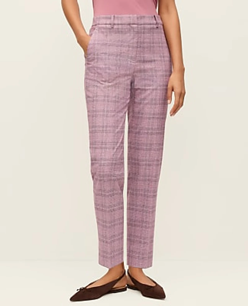 Ann Taylor The Petite High Rise Everyday Ankle Pant in Plaid Size 2 Purple Multi Women's