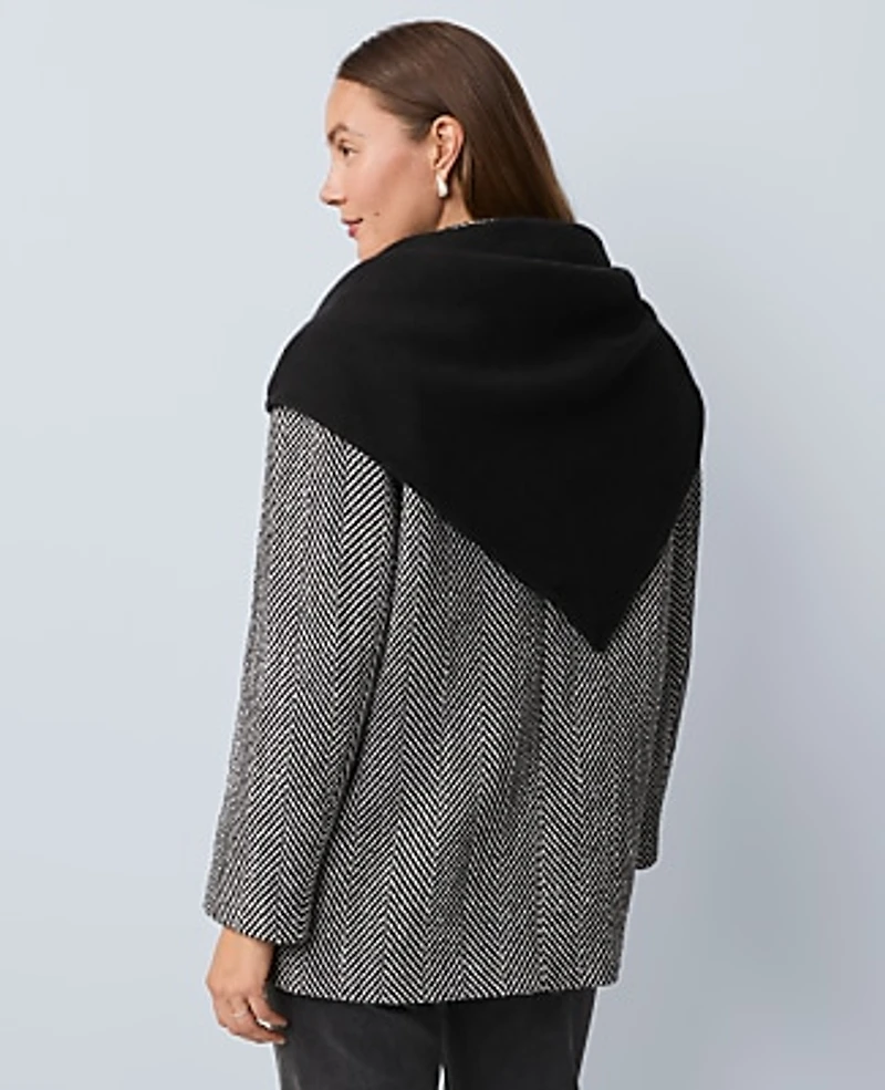 Ann Taylor Oversized Triangle Wrap Scarf Black Women's